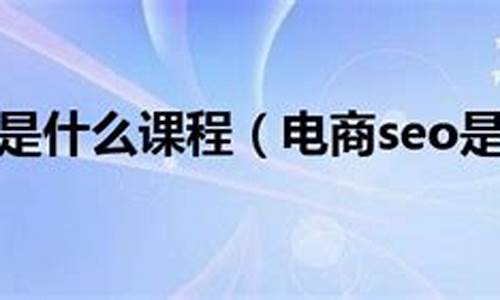 电商seo是什么课程_电商seo是什么课程类型